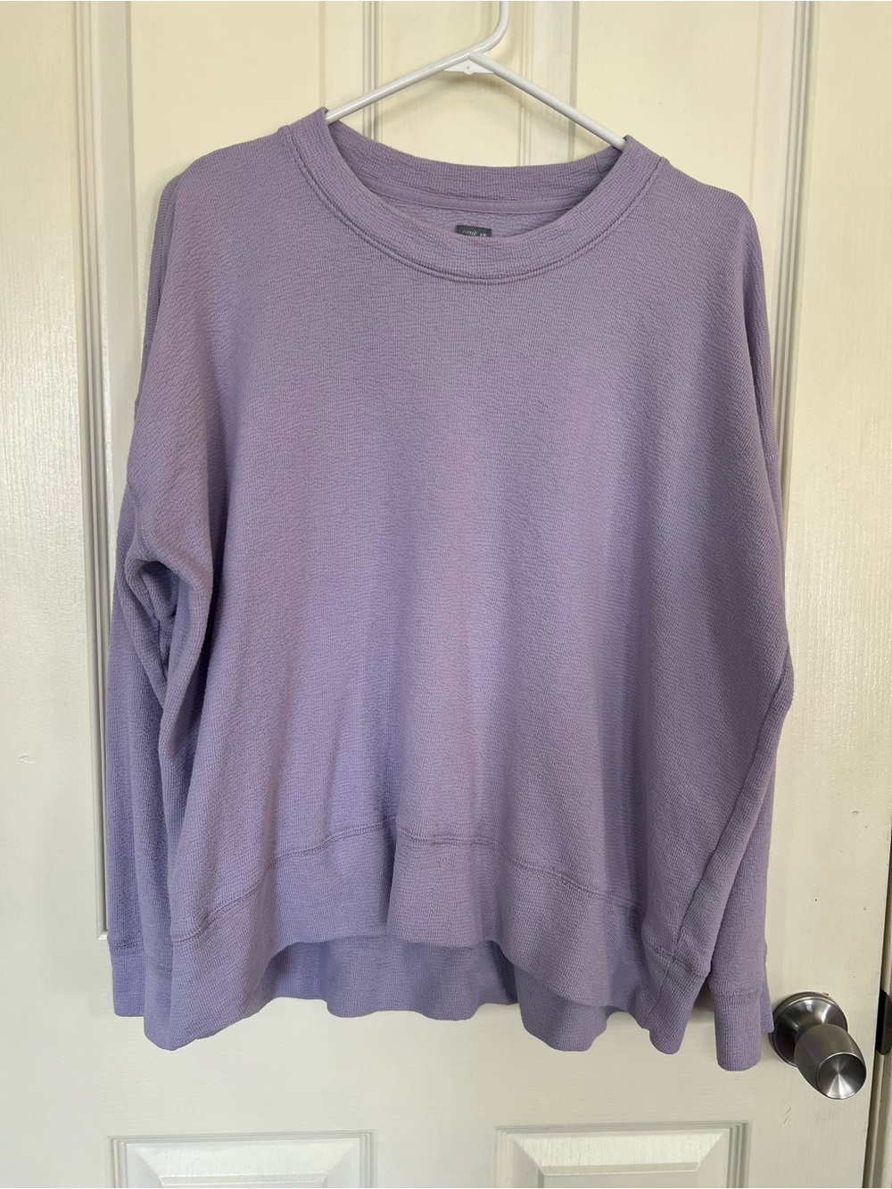 Aerie Lavender Waffle Knit Crewneck Sweatshirt Women’s Medium Cozy Pullover